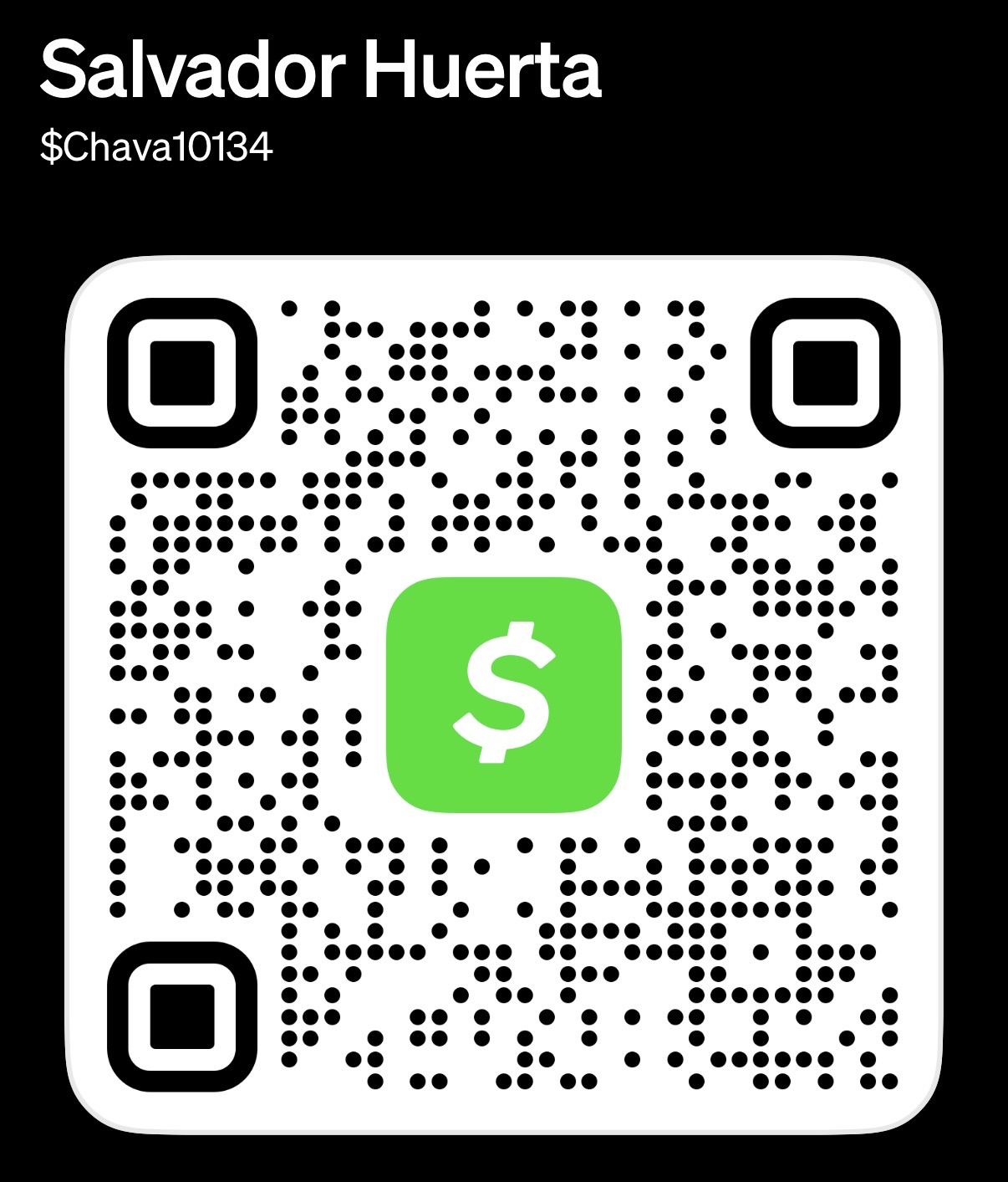 Código QR de Cash App para $Chava10134